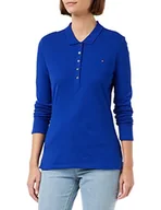 Koszulki i topy damskie - Tommy Hilfiger Damska koszulka polo z długim rękawem, Odważny niebieski, S - miniaturka - grafika 1