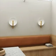 Lampy ścienne - DFTP by Nordlux Kinkiet Furiko z przełącznikiem, mosiądz/biały - miniaturka - grafika 1