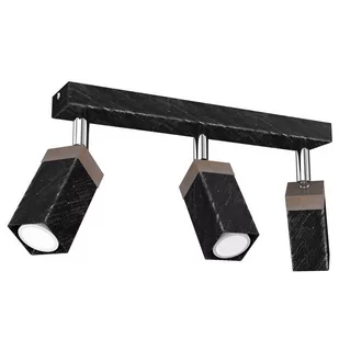Milagro Lampa sufitowa SOLO SAWN BLACK PATINATED WOOD 3x mini GU10 MLP7473 - Lampy ścienne - miniaturka - grafika 2