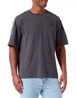 Koszulki męskie - FILA Męski T-shirt BRITTNAU Tee T-Shirt, Dark Grey Melange, M - miniaturka - grafika 1