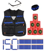 Zabawki militarne - Zestaw Kamizelka do Nerf + 150 strzałek + cele + opaska + okulary - miniaturka - grafika 1