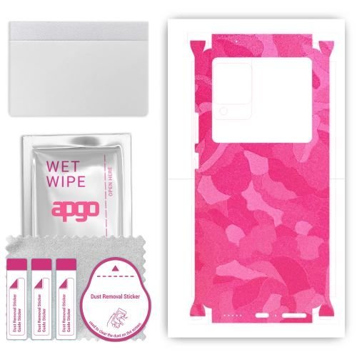 folia naklejka skórka strukturalna na TYŁ+BOKI do Vivo X80 Pro - Moro Camo Różowy - apgo SKINS