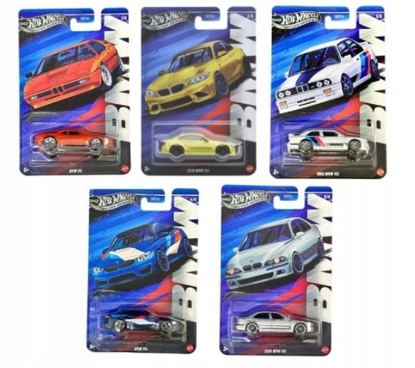 Hot Wheels Silver Series Bmw M1 M2 M3 M4 M5 Zestaw Kolekcjonerski 5 Sztuk