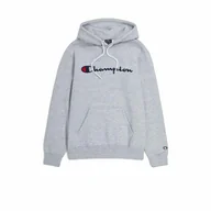 Bluzy sportowe męskie - Bluza z kapturem Męska Champion Legacy Szary - miniaturka - grafika 1