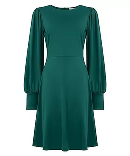 Joe Browns Damska sukienka mini skaterska w kolorowe bloki z bufiastymi rękawami, zielona, 18, Niebieskozielony, 44 - Sukienki - miniaturka - grafika 1