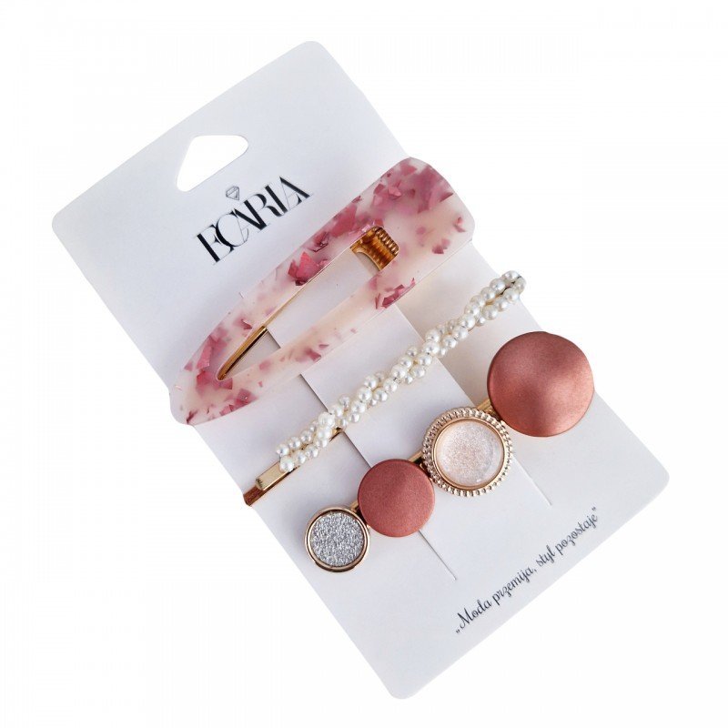 Zestaw 3 Sztuk Opalizujących Spinek Do Włosów Sp265