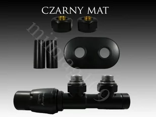 Zestaw zaworów grzejnikowych termostatycznych TWINS All In One lewy CZARNY MAT - Akcesoria grzewcze - miniaturka - grafika 1