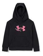 Bluzy damskie - Under Armour Dziewczęcy Rival polar logo bluza z kapturem rozgrzewka top, Czarny (001)/Cerise, L - miniaturka - grafika 1