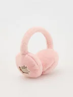 Czapki dla dzieci - Reserved - Puszyste nauszniki Pusheen - brudny róż - miniaturka - grafika 1