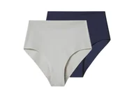 Majtki damskie - esmara® Majtki modelujące damskie, cięte laserowo, 2 pary (Granatowy/szary, XL(48/50)) - miniaturka - grafika 1