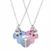 Biżuteria dla dzieci - Zestaw dwóch naszyjników dla przyjaciół BFF Słoniki - miniaturka - grafika 1