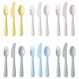 IKEA KALAS Plastikowe sztućce 18szt dla dzieci na piknik ogrodu WIELORAZOWE - Sztućce dla dzieci - miniaturka - grafika 1