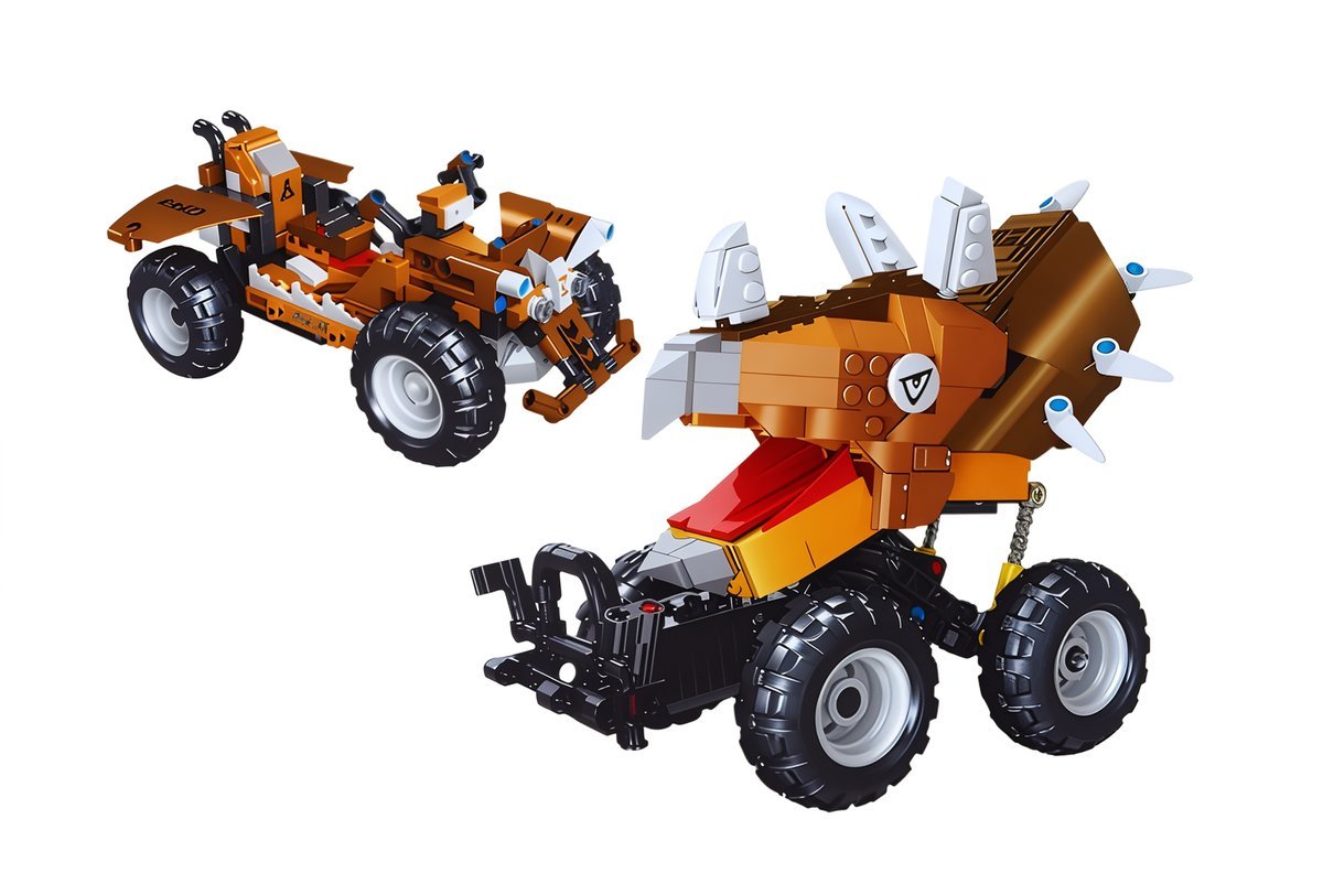 Klocki 2w1 Samochód Dinozaur Triceratops Zestaw Klocków Auto 08