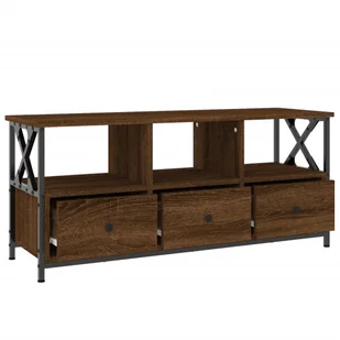 Szafka pod telewizor, brązowy dąb, 102x33x45 cm Lumarko! - Szafki RTV - miniaturka - grafika 7