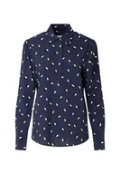 Bluzki damskie - Seidensticker Damska bluzka - modna bluzka - Regular Fit - kołnierz koszuli - długi rękaw - 100% wiskoza, niebieski, 42 - miniaturka - grafika 1