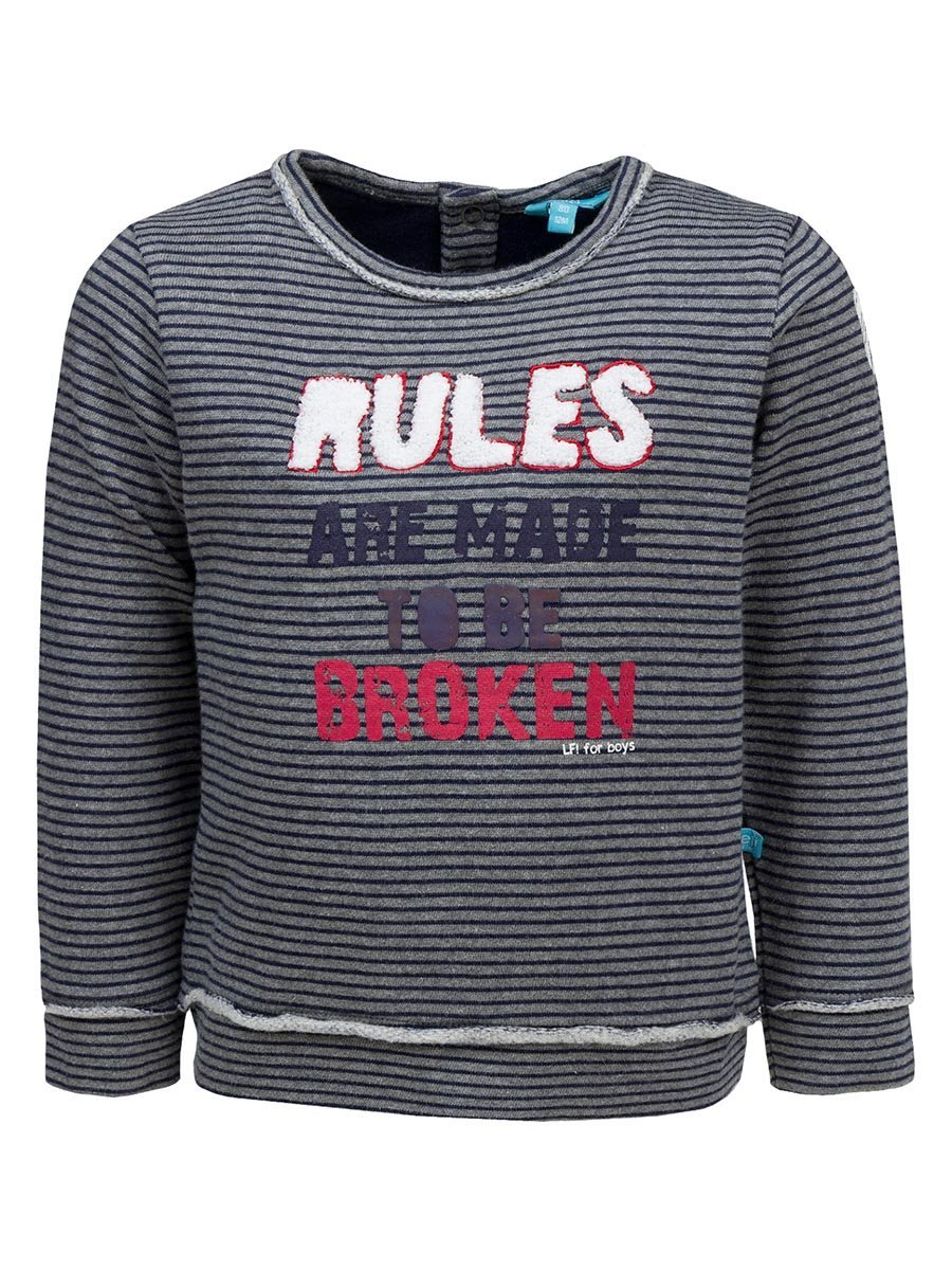 Chłopięca bluzka z długim rękawem w paski szara Lief r.116