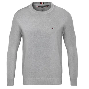Sweter męski Tommy Hilfiger C-neck klasyczny r.L szary MW0MW33511 - Swetry męskie - miniaturka - grafika 1