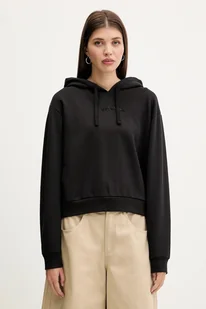 Vans bluza bawełniana damska kolor czarny z kapturem gładka VN000RAHBLK1 - Bluzy damskie - miniaturka - grafika 1