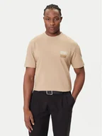 Koszulki męskie - HUGO T-Shirt Dusplito 50542816 Beżowy Relaxed Fit - miniaturka - grafika 1