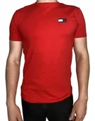 Koszulki męskie - Męski T-shirt Bawełniany Czerwona Koszulka TOMMY HILFIGER z Logo Ładna r.M - miniaturka - grafika 1