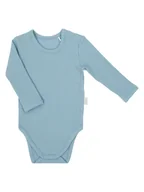 Body dla niemowląt - Chłopięce body na długi rękaw prążek niebieskie Nicol,r.86 - miniaturka - grafika 1