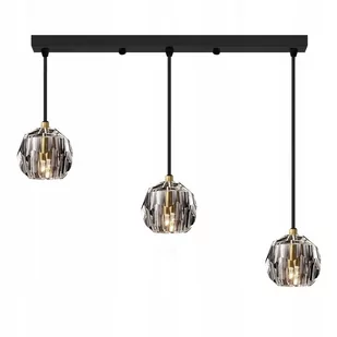 Lampa Sufitowa Kryształ Szklana Potrójna Glamour - Lampy sufitowe - miniaturka - grafika 1