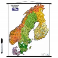 Przewodniki - Skandynawia. Mapa ścienna kodowo-drogowa - miniaturka - grafika 1