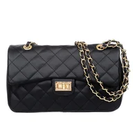 Torebki damskie - Torebka Pikowana Skórzana Vezze Festa Grande Czarna - miniaturka - grafika 1