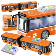 Samochody i pojazdy dla dzieci - Autobus Zabawka Interaktywna MIEJSKI PRZEGUBOWY Otwierane Drzwi LED -S- - miniaturka - grafika 1