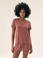 Piżamy damskie - Piżama Noves Henderson zgaszony róż L - miniaturka - grafika 1