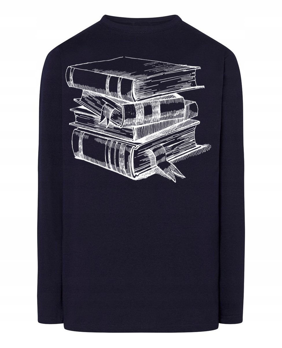 Longsleeve męski nadruk Książki Rozm.XS
