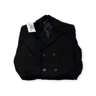 Płaszcze męskie - Czarny płaszcz męski guziki M - miniaturka - grafika 1