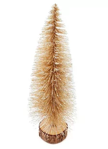Choinka Sztuczna Na Pniu Z Brokatem 25Cm Złota - Ozdoby bożonarodzeniowe - miniaturka - grafika 1