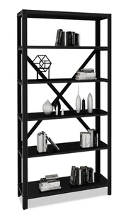 Czarny regał w stylu loft z metalowym stelażem F9-T21 - Regały - miniaturka - grafika 1
