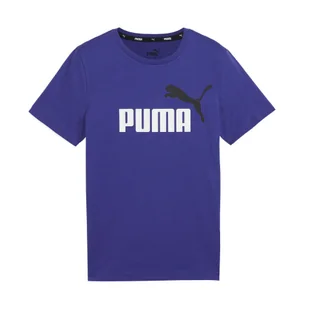 Koszulka t-shirt dziecięca dla chłopca bawełna granatowa logo PUMA - Odzież sportowa dziecięca - miniaturka - grafika 1