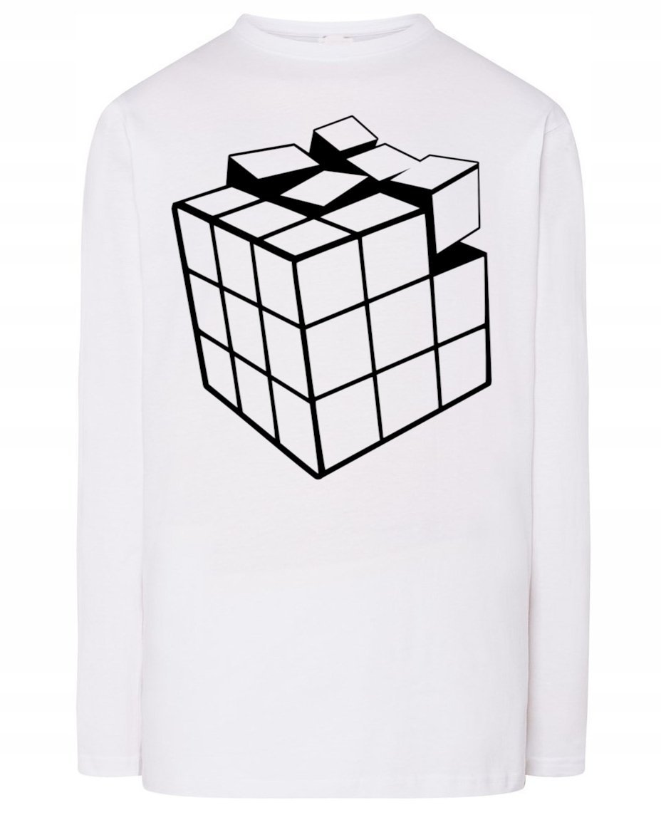 Longsleeve fajny nadruk Kostka Rubika r.S