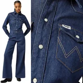 Kombinezony - Wrangler TROUSER COVERALL Aged Blue JEANSOWY GRANATOWY KOMBINEZON BAGGY XS - miniaturka - grafika 1