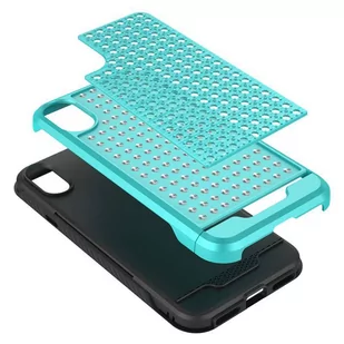 Zizo Star Diamond Hybrid Cover Etui iPhone X (Teal/Black) - Etui i futerały do telefonów - miniaturka - grafika 4
