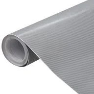 Akcesoria motoryzacyjne - shumee Folie samochodowe 4D 2 szt. srebrne 100x150 + 50x150 cm - miniaturka - grafika 1