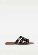 Sandały damskie - Stradivarius Sandały płaskie z paskami Ciemnoczerwony 41 - miniaturka - grafika 1