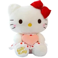 Maskotki i pluszaki - Maskotka Pluszak Duża Hello Kitty Z Serduszkiem 40 Cm - miniaturka - grafika 1