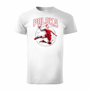 Koszulka polska piłka ręczna dla kibica do piłki ręcznej hand ball męska biała REGULAR-S - Koszulki męskie - miniaturka - grafika 1