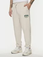 Spodnie sportowe męskie - Fila Spodnie dresowe FAM0647 Beżowy Regular Fit - miniaturka - grafika 1