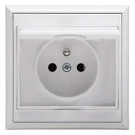 Gniazdka elektryczne - Gniazdo Luna IP44 białe - miniaturka - grafika 1