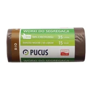 Worki na śmieci - Worek do segregacji LDPE 35 l 15 szt. brązowy Pucuś - miniaturka - grafika 1