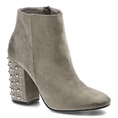 Botki damskie - Szare Botki Carinii Eleganckie Buty Damskie Ze Zdobieniami - miniaturka - grafika 1