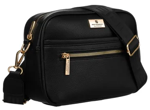 Lekka torebka damska listonoszka torebka crossbody z regulowanym paskiem skóra ekologiczna Peterson, czarny - Torebki damskie - miniaturka - grafika 1
