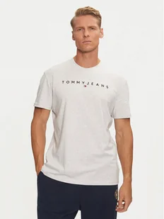 Tommy Jeans T-Shirt Linear Logo DM0DM20744 Szary Regular Fit - Koszulki męskie - miniaturka - grafika 1