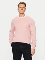 Swetry męskie - Tommy Hilfiger Sweter MW0MW37400 Różowy Slim Fit - miniaturka - grafika 1