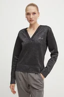 Bluzy damskie - Karl Lagerfeld bluza damska kolor czarny wzorzysta 246W1805 - miniaturka - grafika 1